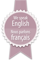 We speak English. Nous parlons francais.